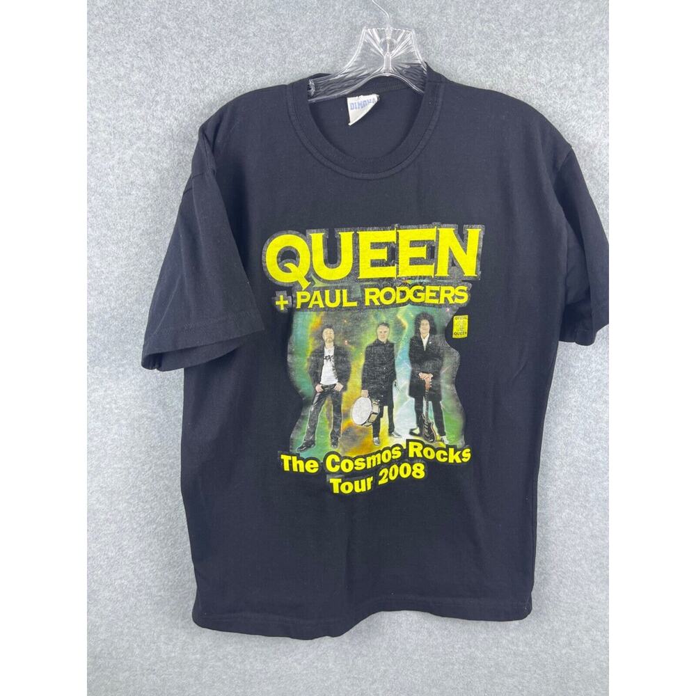 Queen + Paul Rodgers Cosmos Rocks Tour Shirt Men's L (?) Retro 2008 Y2k Rock Tee
